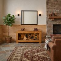 Sculptural Wood Furniture: Some lifestyle images are created with AI for visualization purposes. Crafted from natural solid wood, each piece is unique and will vary.