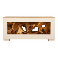 Forgeview Console in White & Golden Walnut