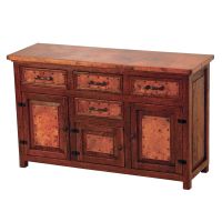 Francisco Hammered Copper 3 Door 4 Drawer Buffet