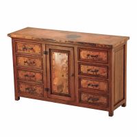 Francisco Hammered Copper 8 Drawer Buffet