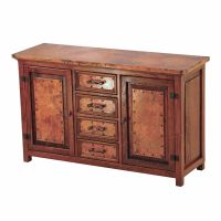 Francisco Hammered Copper Four Drawer Copper Buffet
