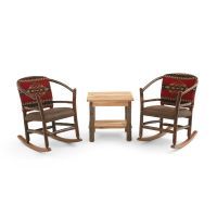 Saranac Hickory Log Hoop Rocker - Stained Finish