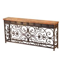Gate Hammered Copper Sofa Table - Large