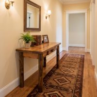 Rustic Log Desk: Some lifestyle images are created with AI for visualization purposes. Crafted from natural solid wood, each piece is unique and will vary.