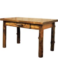 Rustic Aspen Log 1 Drawer Writing Desk
