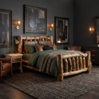Aspen Bed: Some lifestyle images are created with AI for visualization purposes. Crafted from natural solid wood, each piece is unique and will vary.