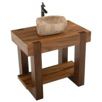 Modern Golden Walnut Open Vanity shown in Golden Walnut