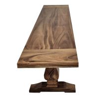 Golden Walnut Trestle Dining Bench