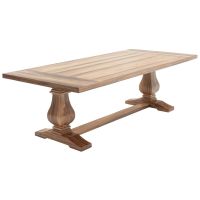Golden Walnut Trestle Dining Table