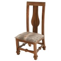 Golden Walnut Upholstered Cowhide Dining Chair