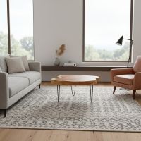 Rustic Modern Furniture: Some lifestyle images are created with AI for visualization purposes. Crafted from natural solid wood, each piece is unique and will vary.