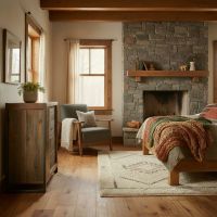 Rustic Dresser: Some lifestyle images are created with AI for visualization purposes. Crafted from natural solid wood, each piece is unique and will vary.