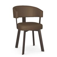 Grissom Contemporary Upholstered Dining Chair - Falcon Metal Frame Finish - Roasted Faux Leather Upholstery