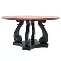 Hammered Copper Scroll Dining Table