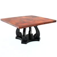 Hammered Copper Scroll Dining Table