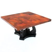 Hammered Copper Scroll Dining Table