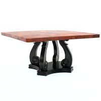Hammered Copper Scroll Dining Table