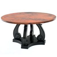 Hammered Copper Scroll Dining Table
