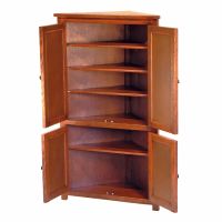Hammered Copper 4 Door Corner Cabinet
