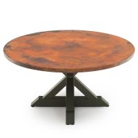Hammered Copper Pedestal Dining Table