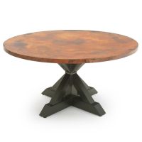Hammered Copper Pedestal Dining Table