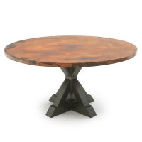 Hammered Copper Pedestal Dining Table