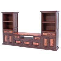 Hammered Copper Widescreen TV Entertainment Center