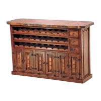 Deer Valley Hammered Copper Wine Rack Bar - Back View