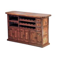 Montana Hammered Copper Wine Rack Bar - Back View (Discontinued Hardware - See Deer Valley Bar back for current hardware)