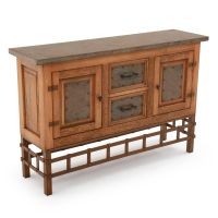 Hand Hammered Copper Console - Verde Hammered Copper