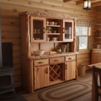 Rustic Hutch: Some lifestyle images are created with AI for visualization purposes. Crafted from natural solid wood, each piece is unique and will vary.