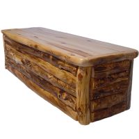 Beartooth Aspen Log Hope Chest - 60" - Half Log Front - Natural Panel & Natural Log