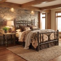 Rustic Hickory Nightstand: Some lifestyle images are created with AI for visualization purposes. Crafted from natural solid wood, each piece is unique and will vary.