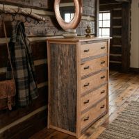 Rustic Chest of Drawers: Some lifestyle images are created with AI for visualization purposes. Crafted from natural solid wood, each piece is unique and will vary.