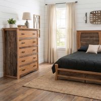 5 Drawer Chest: Some lifestyle images are created with AI for visualization purposes. Crafted from natural solid wood, each piece is unique and will vary.