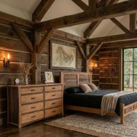Barnwood Dresser: Some lifestyle images are created with AI for visualization purposes. Crafted from natural solid wood, each piece is unique and will vary.