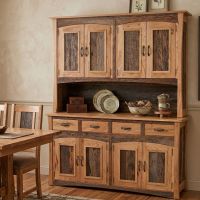 Barn Wood Hutch: Some lifestyle images are created with AI for visualization purposes. Crafted from natural solid wood, each piece is unique and will vary.