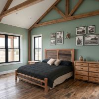 Barn Wood Bed: Some lifestyle images are created with AI for visualization purposes. Crafted from natural solid wood, each piece is unique and will vary.