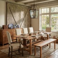Dining Table: Some lifestyle images are created with AI for visualization purposes. Crafted from natural solid wood, each piece is unique and will vary.