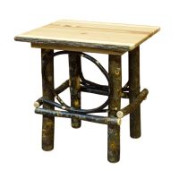 Hickory Log End Table