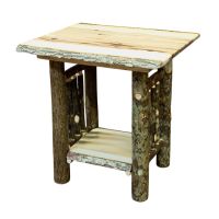 Hickory Log Open End Table