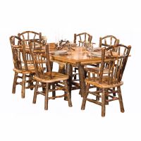 Hickory Log Trestle Dining Table