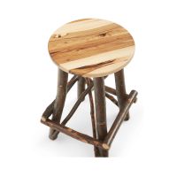 Hickory Round Top Twig Stool