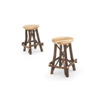 Hickory Round Top Twig Stool