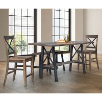 Highbridge Industrial Barn Wood Bar Collection - Light Brown Table Top Finish