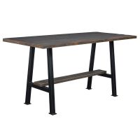 Highbridge Industrial Barn Wood Pub Table - Open Design - Light Brown Table Top Finish