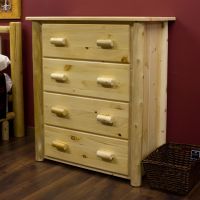 Hidden Lake 4 Drawer Large Log Chest - Clear Finish