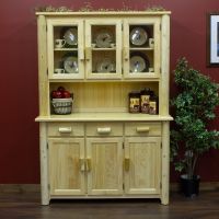Hidden Lake Log Buffet and Hutch - Clear Finish