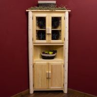 Hidden Lake Log Corner Cabinet - Unfinished