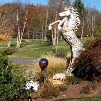 Rearing Outdoor Horse Statue